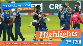 Sri Lanka seal lastover win to level series  2nd T20I Highlights  Sri Lanka vs India 2021 [upl. by Fachan]