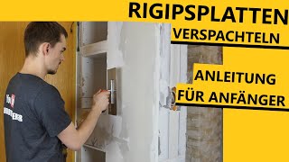 Richtig  Rigipsplatten Verspachteln amp Fugenband einspachteln so gehts│Einbauregal bauen Teil 3 [upl. by Slein]