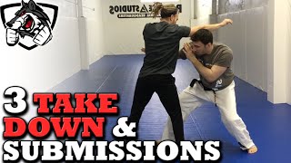 Grappling vs Striking 3 BJJ Takedowns amp Submissions [upl. by Concordia]