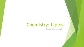 Chemistry Basics the Lipids [upl. by Liana]