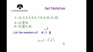 Set Notation  Corbettmaths [upl. by Lach891]