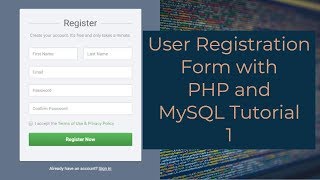 User Registration Form with PHP and MySQL Tutorial 1  Creating a Registration Form [upl. by Ail]