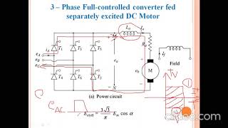 Three phase Fullcontrolled converter fed Separately excited DC Motor [upl. by Yellehs]