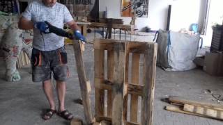 Werkbank aus Europaletten Working Bench from reclaimed Paletts 1 [upl. by Edijabab]