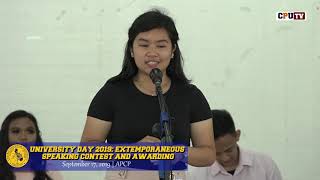 University Day 2019 English Extemporaneous Speaking Contest [upl. by Laamaj]