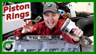 Installing Jeep Piston Rings Engine Rebuild Part 16 [upl. by Atinra787]