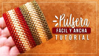 Cómo hacer pulsera de hilo fácil y ancha 12✨ Paso a Paso  DIY Macrame Friendship Bracelet [upl. by Etoile]