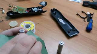 Replacing the rechargeable batteries in a cordless hair trimmer [upl. by Flavia]