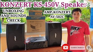 KONZERT KS450V KARAOKE SPEAKER AND KONZERT AV502C KARAOKE AMPLIFIER UNBOXING AND SOUNDS CHECK [upl. by Oigolue488]