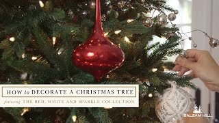 How To Decorate a Christmas Tree Featuring the Red White and Sparkle Collection [upl. by Fried]