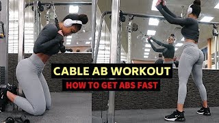 INTENSE CABLE ONLY AB WORKOUT  GET ABS FAST [upl. by Alliuqaj530]