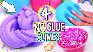 4 Easy DIY Slimes WITHOUT GLUE How To Make The BEST SLIME WITH NO GLUE [upl. by Aniled]