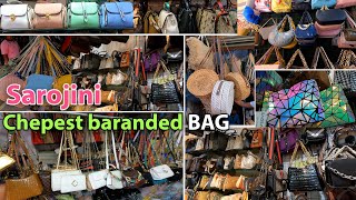 Sarojini Nagar Market Delhi Branded Bags Collection  Online Available  Hindi [upl. by Balthasar427]