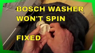 ✨ Bosch Washer  Wont Spin  EASY FIX ✨ [upl. by Yehtomit]