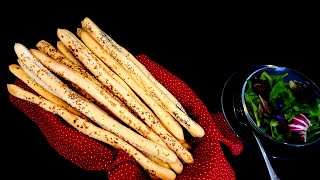 Crunchy Italian Breadsticks  Grissini  Quick and Easy [upl. by Wendie]