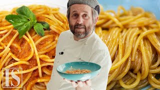 Spaghetti al pomodoro originale pumarola vs gourmet con Cristiano Tomei [upl. by Enovad]