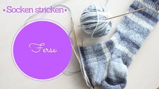 Socken stricken 2  Ferse  Stricken für Anfänger [upl. by Sawyor]