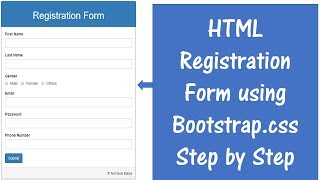 How to Create a HTML Registration Form using bootstrap [upl. by Luamaj962]