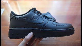 Nike Air Force 1 Triple Black Unboxing [upl. by Polash]