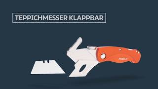 PRESCH TEPPICHMESSER faltbar Aluminium  Teppichmesser Klinge wechseln  Denn Qualität begeistert [upl. by Atilamrac]