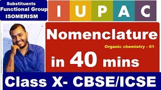 IUPAC  Nomenclature of ORGANIC Carbon amp its compound  Functional groups [upl. by Naillimixam]