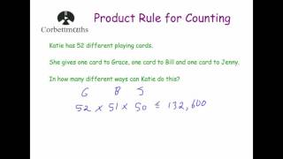 Product Rule for Counting  Corbettmaths [upl. by Croydon]