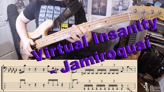 Jamiroquai  Virtual Insanity BASS COVER  with notation and tabs [upl. by Bridgid]