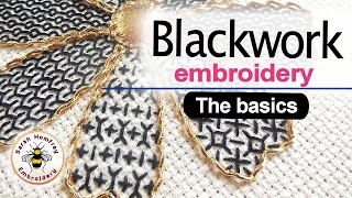 Blackwork Embroidery  The basics behind the stitches Start your journey here [upl. by Neumeyer120]