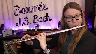 Bach Bourrée from BWV 996 for 2 flutes by Heline [upl. by Ilat552]