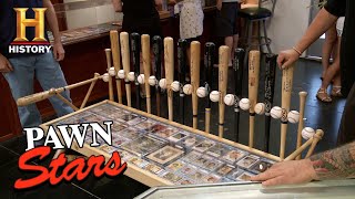 Pawn Stars Custom Dodgers Autographed Baseball Bench Table  History [upl. by Philine439]