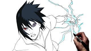 How To Draw Sasuke Chidori  Step By Step  Naruto [upl. by Stalk]