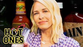 Chelsea Handler Goes Off the Rails While Eating Spicy Wings  Hot Ones [upl. by Buyer532]