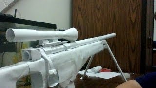 How To Make a Paper Sniper rifle L96a1 Tutorial part 1 [upl. by Kissie]