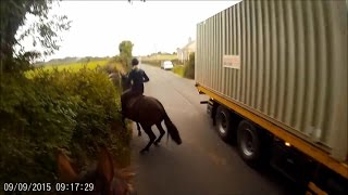 Dangers faced by horse riders using the roads  March 2017 [upl. by Novikoff]