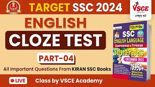 Cloze Test  SSC CGL CHSL MTS Exams  Kiran SSC English PYQ  Class  4  English  VSCE Academy [upl. by Anilatsyrc]