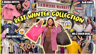 Sarojini Nagar Market WINTER COLLECTION NEW SHOPS KDRAMA OUTFITS BAGS amp MORE ThatQuirkyMiss [upl. by Tallia]