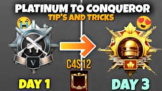 From Platinum To Conqueror 🔥 Tips And Tricks 100 Working  PUBGM [upl. by Zealand189]