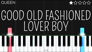 Queen  Good OldFashioned Lover Boy  EASY Piano Tutorial [upl. by Etteneg]