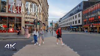 Glasgow Scotland UK  Walking City Tour 4K [upl. by Rentsch]