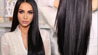 HOW TO SLEEK amp SHINY STRAIGHT HAIR  Carli Bybel [upl. by Yerak]