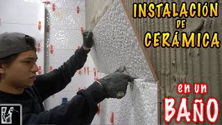 Cómo instalar cerámica EN UN BAÑO 🚿  Instalaciones [upl. by Dobson]