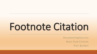 Footnote Citation in TurabianChicago Style [upl. by Yhtac]