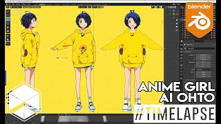 Blender 292 Anime Girl Timelapse Modeling Ai Ohto  Wonder Egg [upl. by Premer986]