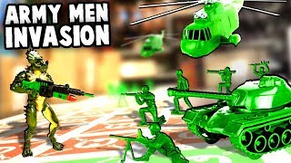 Huge GREEN ARMY MEN Invasion Toy Soldiers Defense Hypercharge Unboxed Multiplayer Gameplay [upl. by Icram]