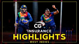 Highlights  West Indies v Sri Lanka  Hasaranga Stars Despite McCoy Flourish 2nd CG Insurance T20I [upl. by Annoyek]