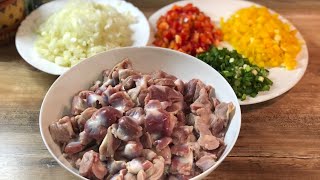 RECETTE “GÉSIERS DE POULET SAUTÉ”  LA CUISINE DE NEI [upl. by Allerim720]