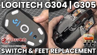 Cara Ganti Switch Logitech G304 Double Click  Tiger Arc Ice Glide Feet [upl. by Wesley]