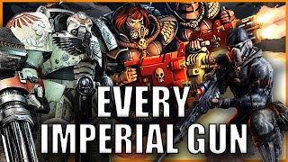 Every Single Imperial Gun EXPLAINED By An Australian  Warhammer 40k Lore [upl. by Lapham]