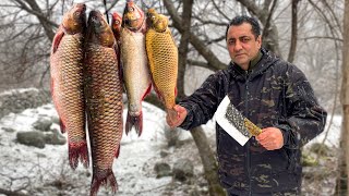 HUGE KEBAB OF 7 KG OF GRASS CARP BAKED IN A TANDOOR RECIPE BY WILDERNESS COOKING [upl. by Brelje]