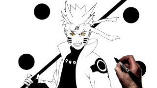 How To Draw Naruto Sage Six Paths  Step By Step  Naruto [upl. by Anilehs856]